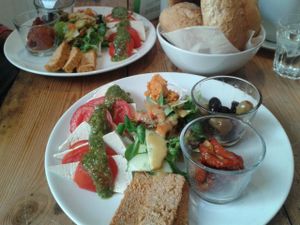 Mediterranean breakfast at Pele-Mele in Berlin