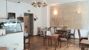 Interior of cafe #Veganuary at Pele-Mele in Berlin