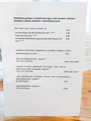 Menu page at Pele-Mele at Pele-Mele in Berlin