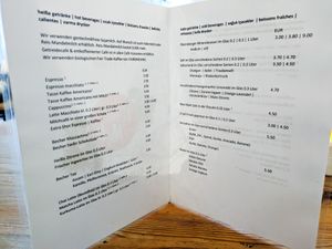 Menu page at Pele-Mele at Pele-Mele in Berlin