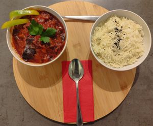 Eggplant pot "Mutabaq" at Pele-Mele in Berlin