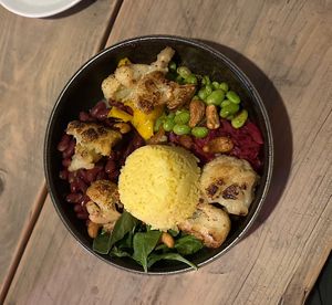 Vegane Bowl,  sehr lecker, kaum fettig, tolle Inhaltsstoffe, glutenfrei  at NYCE GUYS Bederkesa in Geestland