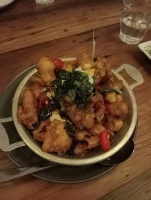 Tempura cauliflower at Oh My Papa in Newcastle