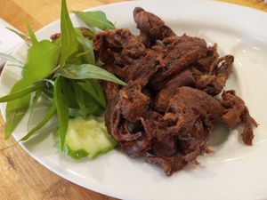 Fried mushrooms at Surn Yi Vegetarian Restaurant in Phnom Penh
