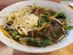 Signature mushroom soup noodle - Taste like Bak Kut Teh, it's Nice!! at Surn Yi Vegetarian Restaurant in Phnom Penh