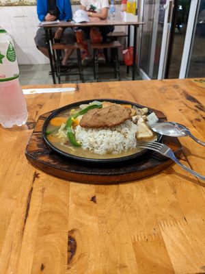 Sizzling black pepper veggie steak, $3.25 at Surn Yi Vegetarian Restaurant in Phnom Penh