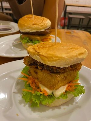 Burgers   at Surn Yi Vegetarian Restaurant in Phnom Penh