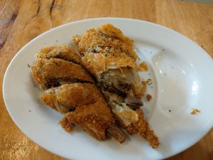 Drumsticks made with mushrooms, very tasty at Surn Yi Vegetarian Restaurant in Phnom Penh