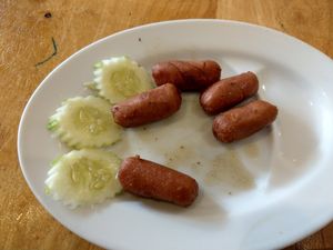 Veg hot dog at Surn Yi Vegetarian Restaurant in Phnom Penh