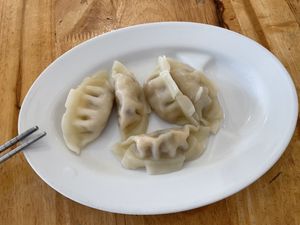Boiled dumplings (5 pcs), $2  at Surn Yi Vegetarian Restaurant in Phnom Penh