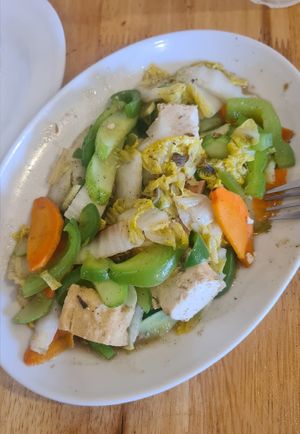 Pepper vegetables with Tofu, vham etc. at Surn Yi Vegetarian Restaurant in Phnom Penh