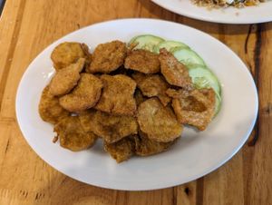 Fried bean curd at Surn Yi Vegetarian Restaurant in Phnom Penh