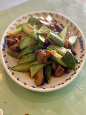 Stir fried cucumber   at Surn Yi Vegetarian Restaurant in Phnom Penh