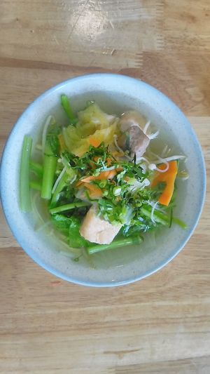 Veggie hokkien noodle soup at Surn Yi Vegetarian Restaurant in Phnom Penh