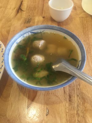 Mushroom konjac soup at Surn Yi Vegetarian Restaurant in Phnom Penh