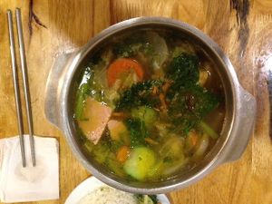 Hot pot at Surn Yi Vegetarian Restaurant in Phnom Penh