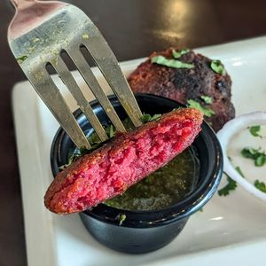 Vegan Beet Kebabs at We Desi - Indian Bistro in Central Singapore