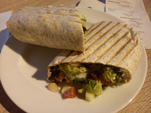 Caeasar salad wrap with tofu at Veganz in Berlin