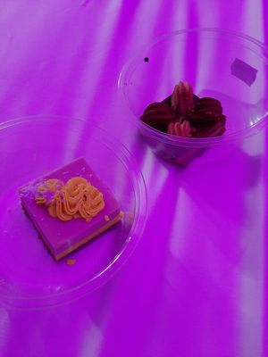 raw lemon & peanut choc cake at Veganz in Berlin