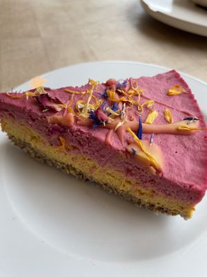 Mango maracuja cake 🍰   at Veganz in Berlin