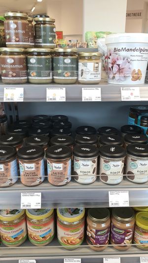 nut butters #Veganuary at Veganz in Berlin