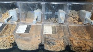 soy meats (zero-waste filling station) #Veganuary at Veganz in Berlin