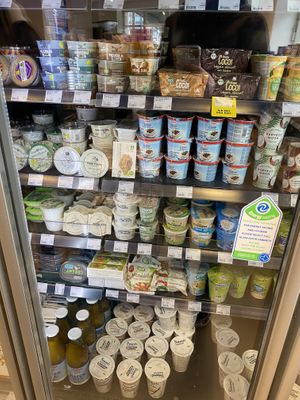 Chilled dairy substitutes   at Veganz in Berlin