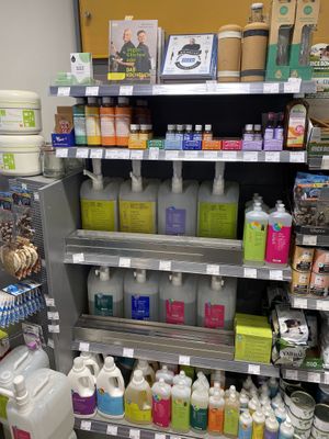 Cleaning products and cookbooks  at Veganz in Berlin