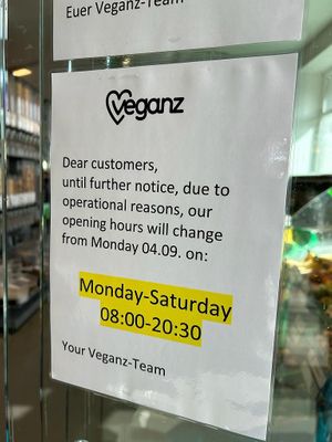 Service update from September 2023  at Veganz in Berlin