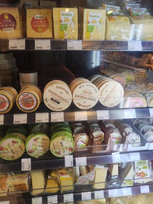 Cheese alternatives at Veganz in Berlin