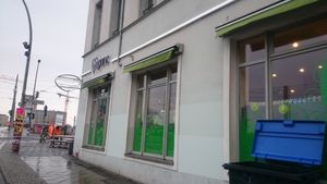 Outside at Veganz in Berlin