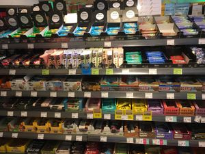 Snacks and energy bars at Veganz in Berlin