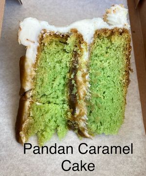 Pandan Caramel Cake #Veganuary at San and Wolves in Long Beach
