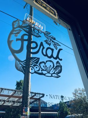 Inside window  at Feral in Portland
