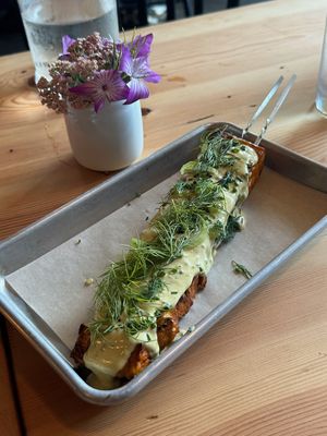 Buffalo tofu skewer  at Feral in Portland