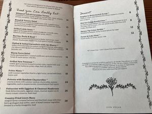 late July 2024 dinner menu at Feral in Portland