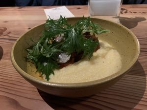 Lion’s mane with grits  at Feral in Portland