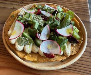 Cucumber tostada at Feral in Portland