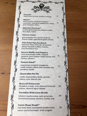 Menu (varies seasonally) at Feral in Portland