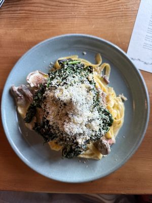 Fettuccine with Chanterelles 💚  at Feral in Portland