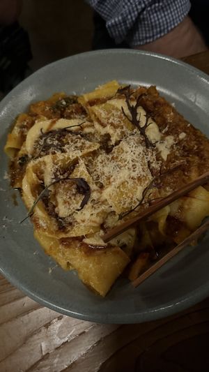 Habanero Honeynut Squash Pasta  at Feral in Portland