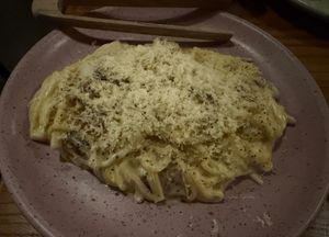 Spaghetti carbonara at Feral in Portland