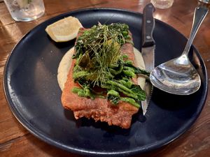 fried tempeh - wonderful.  at Feral in Portland