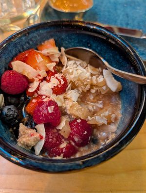 During eating photo at Jay Kay's Cafe in Dublin