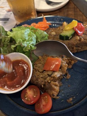 Vegan meatloaf! It was delicious!  at Golden Garden in Hiroshima