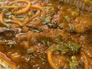 Aubergine, lentil and spinach curry with coconut and cumin  at Zamorins in Whitley Bay