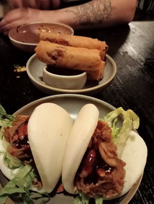 Jackfruit bao and spring rolls at Ginger Meg's in Newcastle