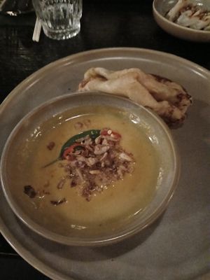 Vegan curry with roti at Ginger Meg's in Newcastle