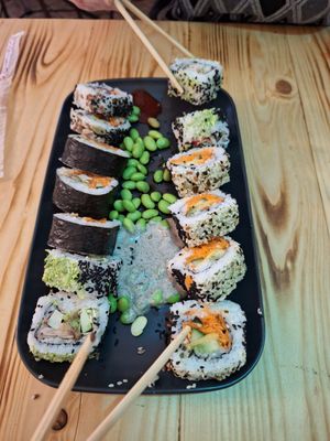Great sushi. One portion was enough for 2. 😋😋😋 at Vegashi Vegan Fusion in Ljubljana