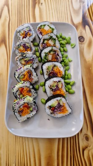 Egane sushi at Vegashi Vegan Fusion in Ljubljana